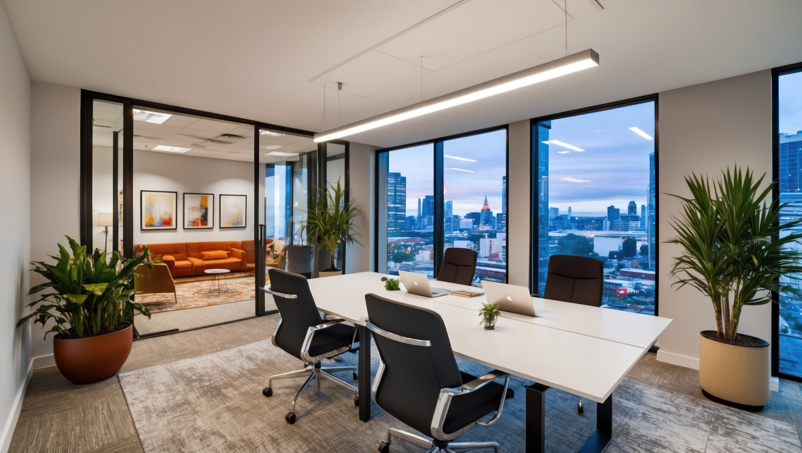 Open Office work zone interiors